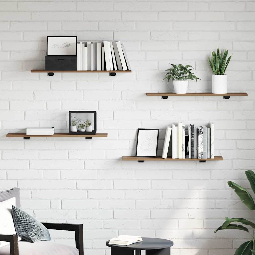 vidaXL Bookshelf Board 3-Tier 4 pcs 80 x 20 x 1.5 cm Engineered Wood