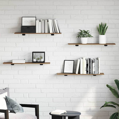 vidaXL Bookshelf Board 3-Tier 4 pcs 80 x 20 x 1.5 cm Engineered Wood