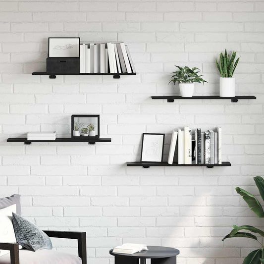 vidaXL Bookshelf Board 3-Tier 4 pcs 80 x 20 x 1.5 cm Engineered Wood