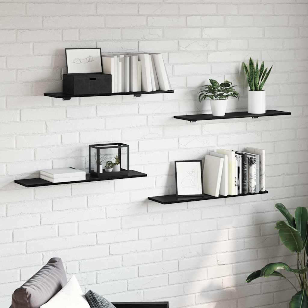 vidaXL Bookshelf Board 3-Tier 4 pcs 80 x 20 x 1.5 cm Engineered Wood