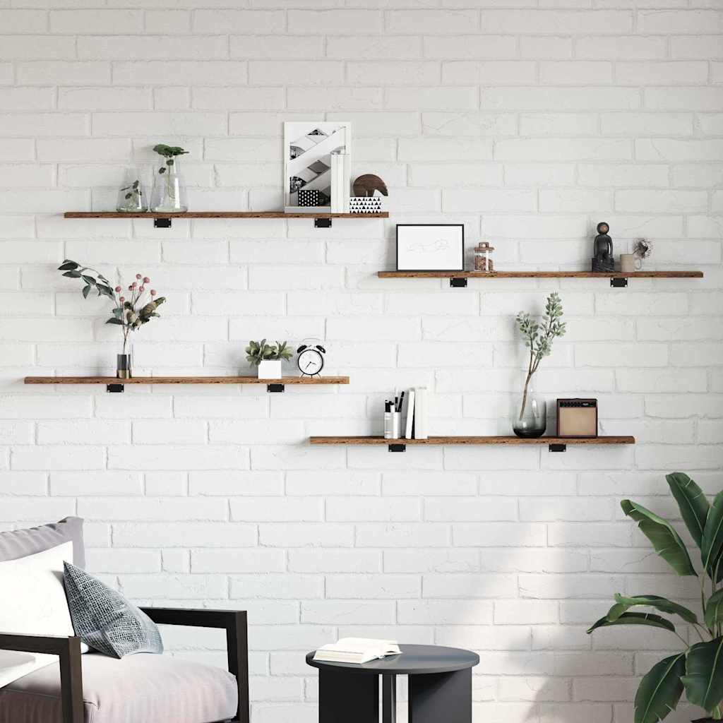 vidaXL Bookshelf Board 4 pcs Brown 100 x 10 x 1.5 cm Engineered Wood
