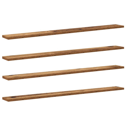 vidaXL Bookshelf Board 4 pcs Brown 100 x 10 x 1.5 cm Engineered Wood