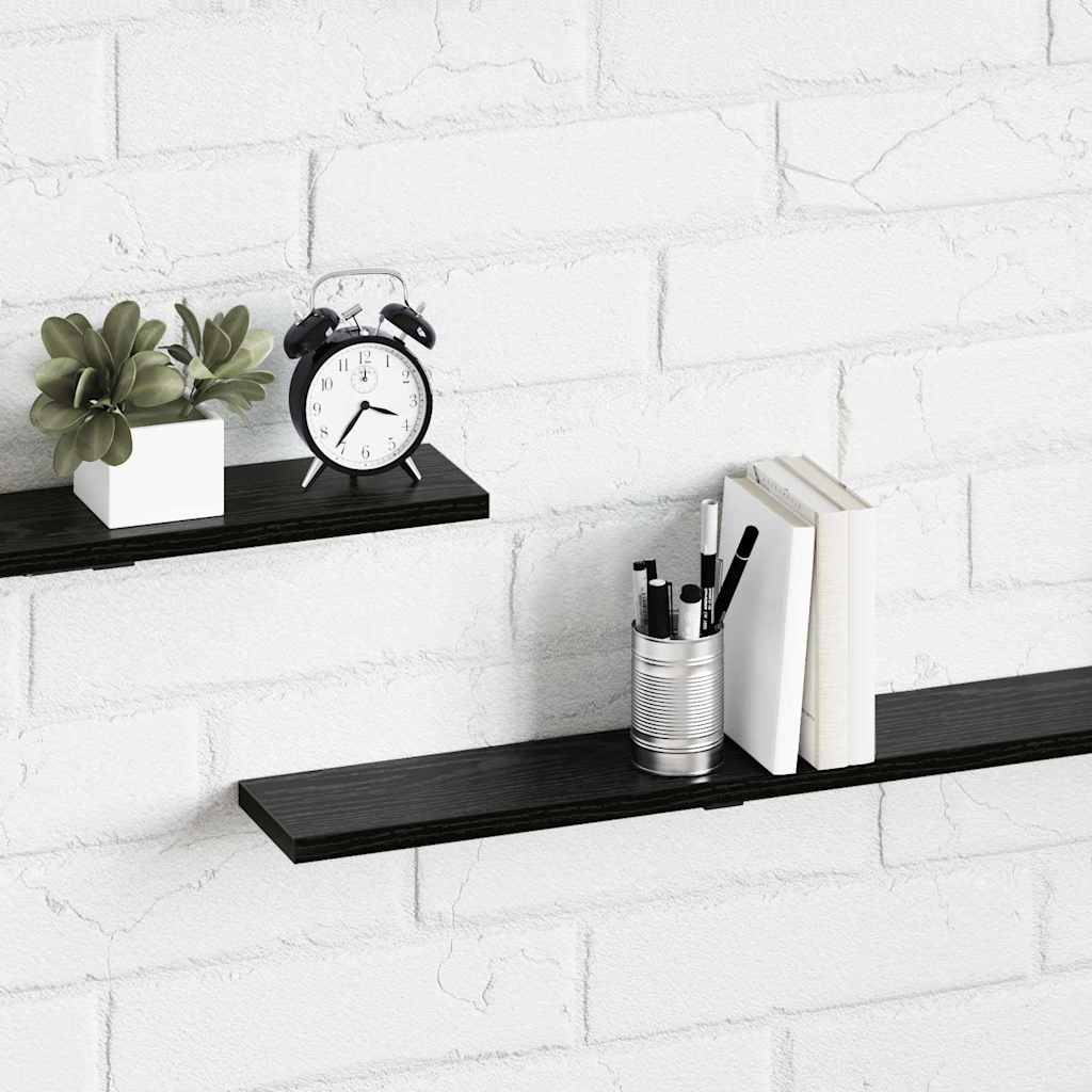 vidaXL Bookshelf Board 4 pcs Black 100 x 10 x 1.5 cm Engineered Wood