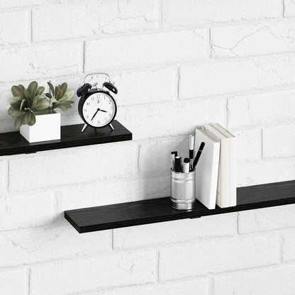vidaXL Bookshelf Board 4 pcs Black 100 x 10 x 1.5 cm Engineered Wood