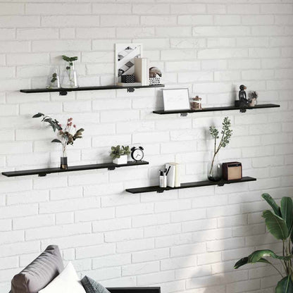 vidaXL Bookshelf Board 4 pcs Black 100 x 10 x 1.5 cm Engineered Wood