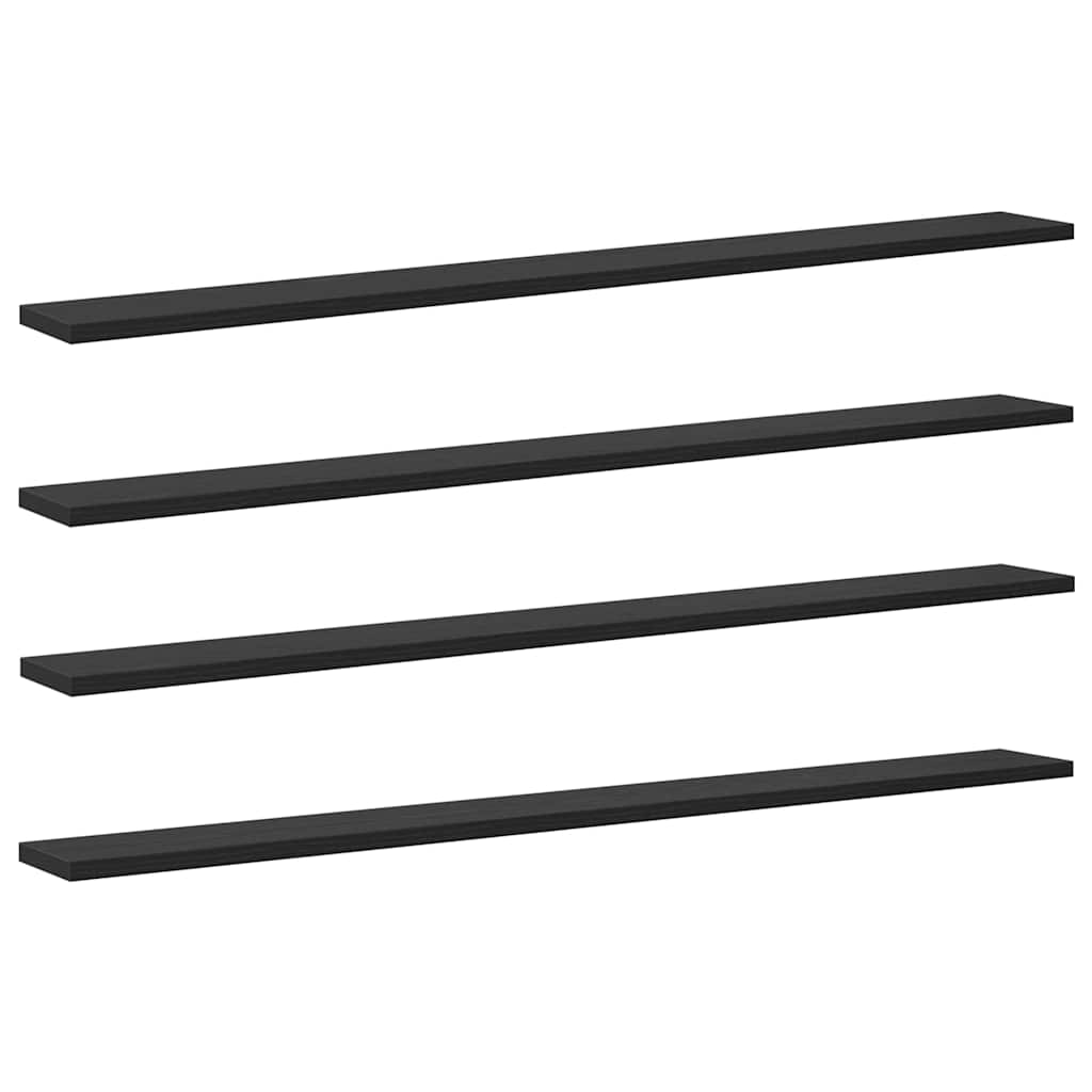 vidaXL Bookshelf Board 4 pcs Black 100 x 10 x 1.5 cm Engineered Wood