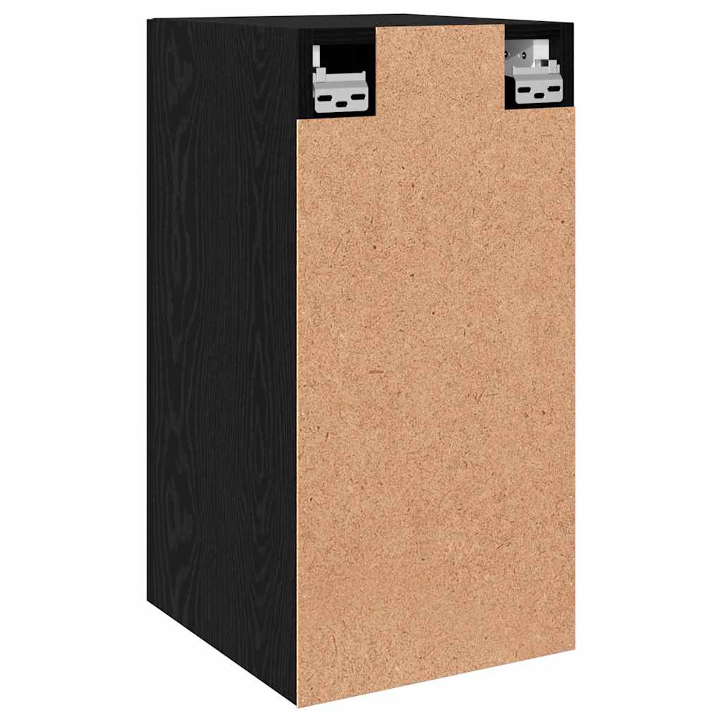 vidaXL Wall TV Cabinet Wall-mounted 2 pcs Black Oak 30.5 x 30 x 60 cm