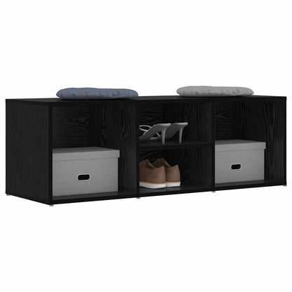 vidaXL Shoe Bench 102 x 35 x 35 cm Engineered Wood Black Oak