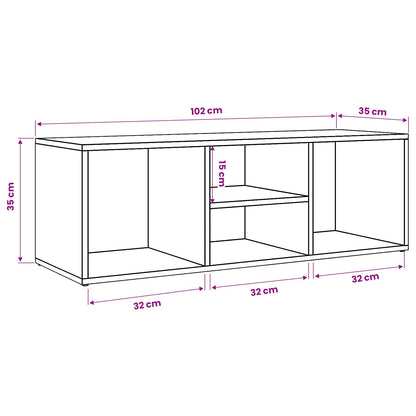 vidaXL Shoe Bench 102 x 35 x 35 cm Engineered Wood Black Oak