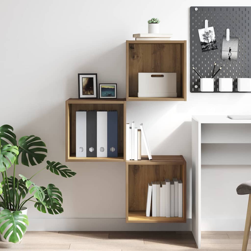 vidaXL Wall Cabinet Wall-Mounted Artisan Oak 37 x 37 x 37 cm