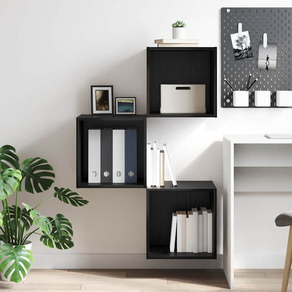 vidaXL Wall Cabinet Black Oak 37 x 37 x 37 cm Engineered Wood