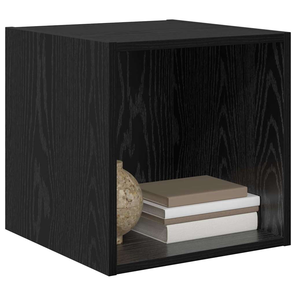 vidaXL Wall Cabinet Wall-Mounted Black Oak 37 x 37 x 37 cm