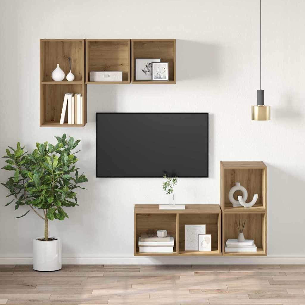 vidaXL TV Cabinet Set 37 x 37 x 72 cm Artisan Oak Engineered Wood