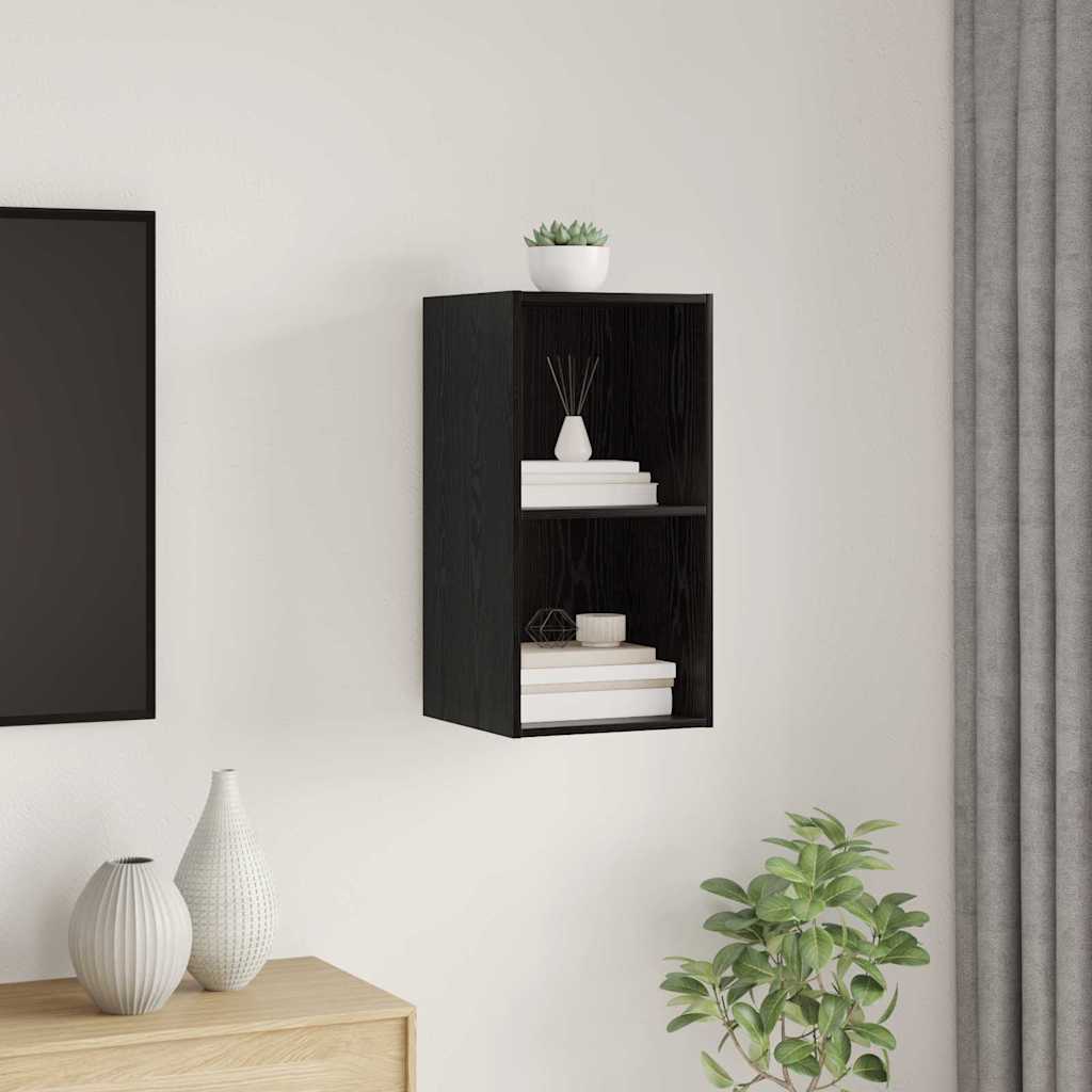 vidaXL TV Cabinet Set Black Oak 37 x 37 x 72 cm Engineered Wood