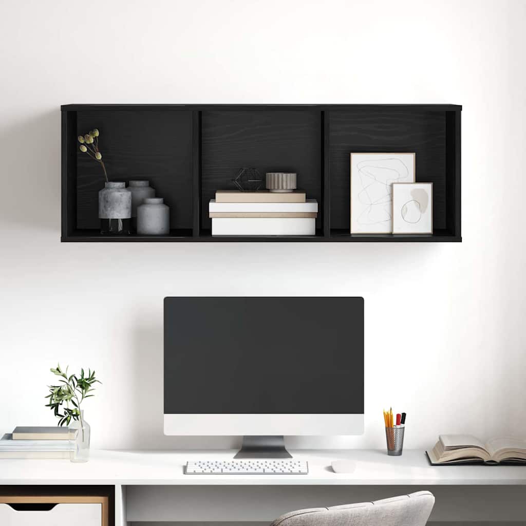 vidaXL TV Cabinet Set Black Oak 37 x 37 x 107 cm Engineered Wood