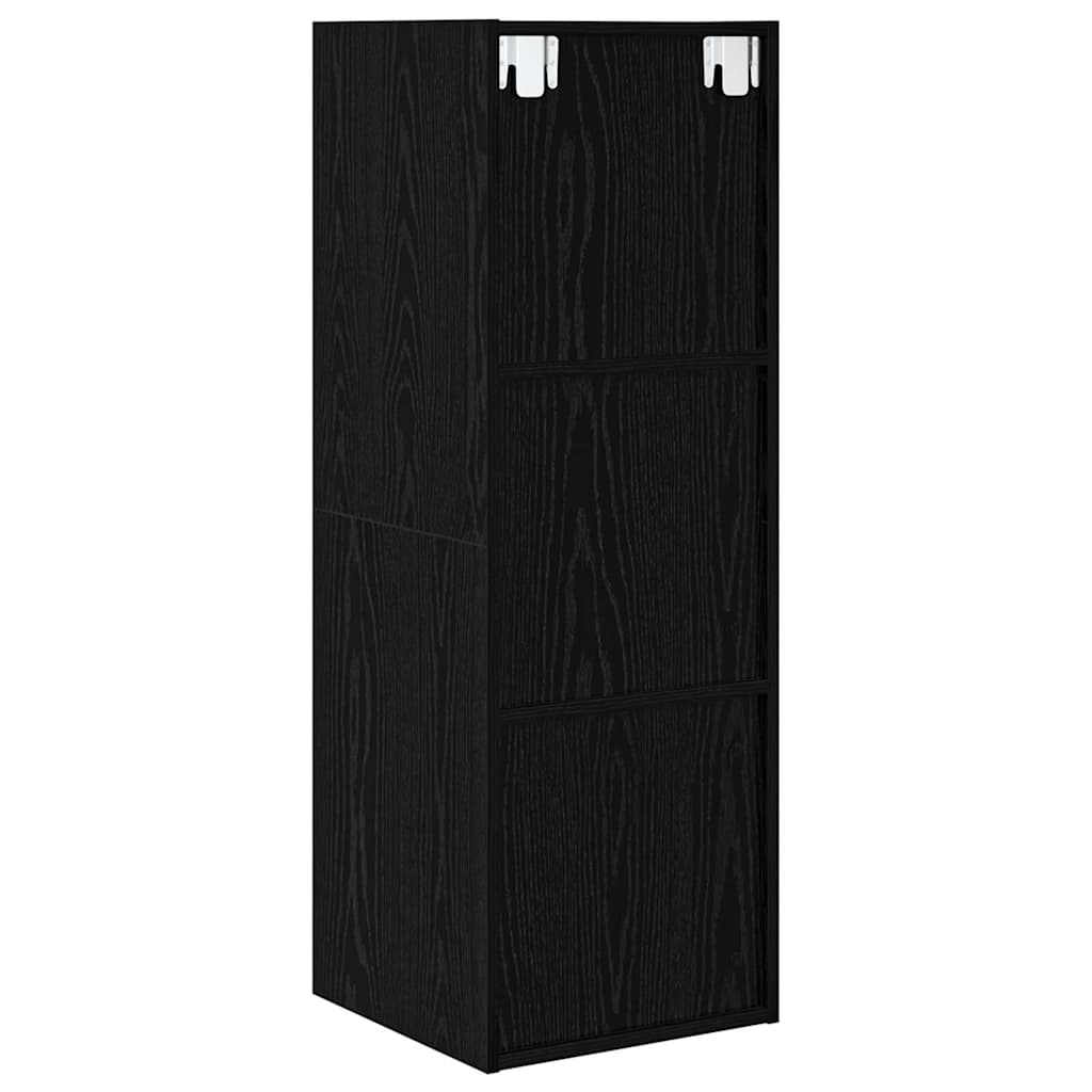 vidaXL TV Cabinet Set Black Oak 37 x 37 x 107 cm Engineered Wood