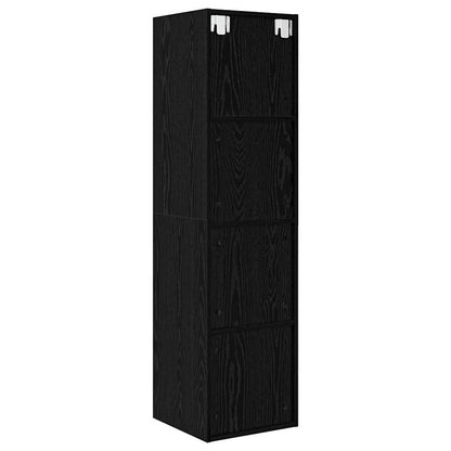 vidaXL TV Cabinet Set Black Oak 37 x 37 x 142.5 cm Engineered Wood