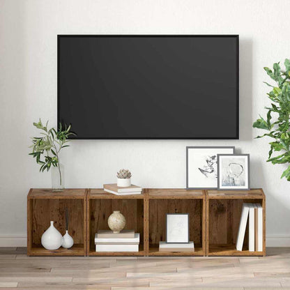 vidaXL TV Cabinet Set 2 pcs Old Wood 37 x 35 x 37.5 cm Engineered Wood