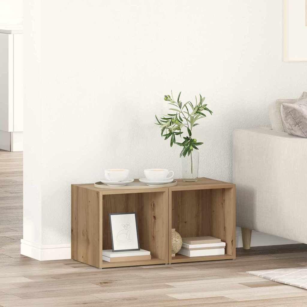 vidaXL TV Cabinet Set 2 pcs Artisan Oak Engineered Wood