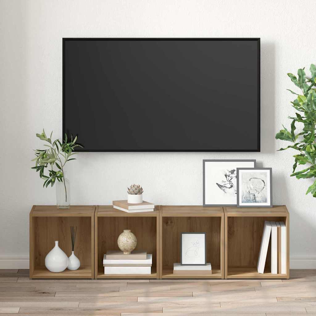 vidaXL TV Cabinet Set 2 pcs Artisan Oak Engineered Wood