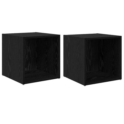 vidaXL TV Cabinet Set 2 pcs Black Engineered Wood