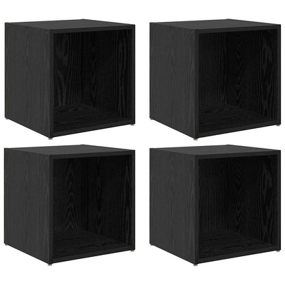 vidaXL TV Cabinet Set 4 pcs Black Engineered Wood