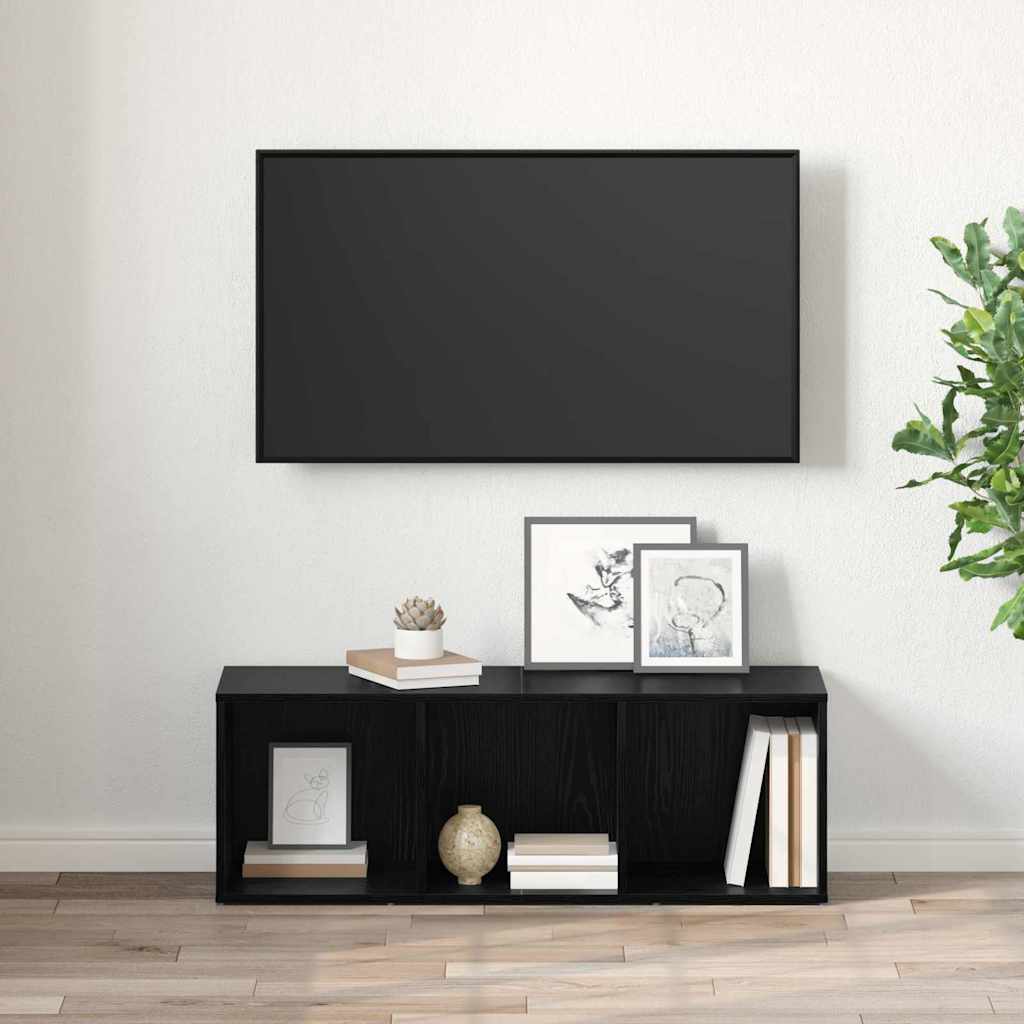vidaXL TV Cabinet Set Black 72 x 35 x 37 cm Engineered Wood