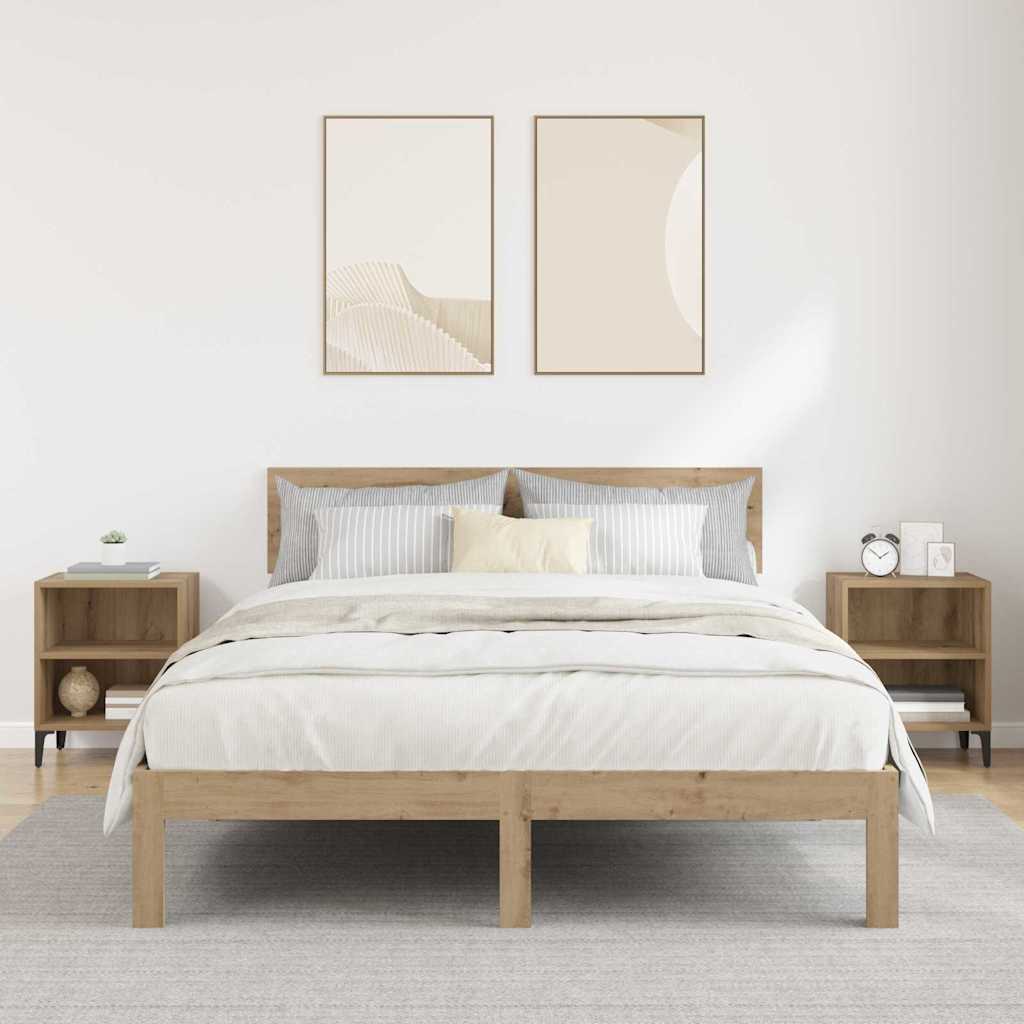 vidaXL Bedside Cabinet 2 pcs Artisan Oak 40 x 30 x 50 cm