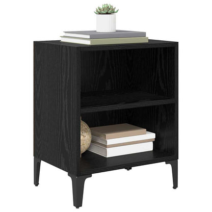 vidaXL Bedside Cabinet Black Oak 40 x 30 x 50 cm Engineered Wood