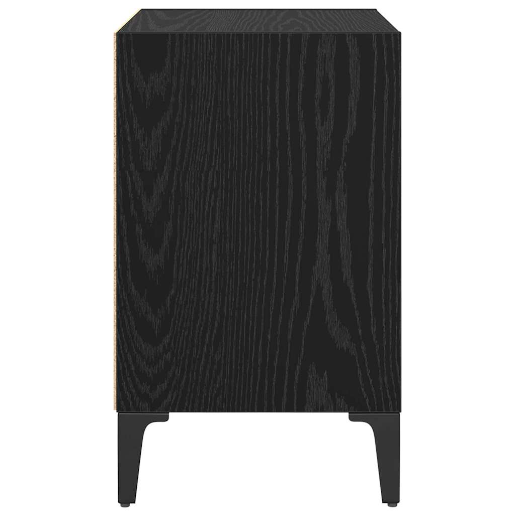vidaXL Bedside Cabinet 2 pcs Black Oak 40 x 30 x 50 cm Engineered Wood