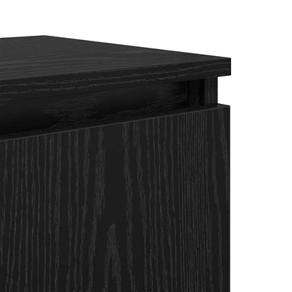 vidaXL Bedside Cabinet Black Oak 40 x 30 x 50 cm Engineered Wood