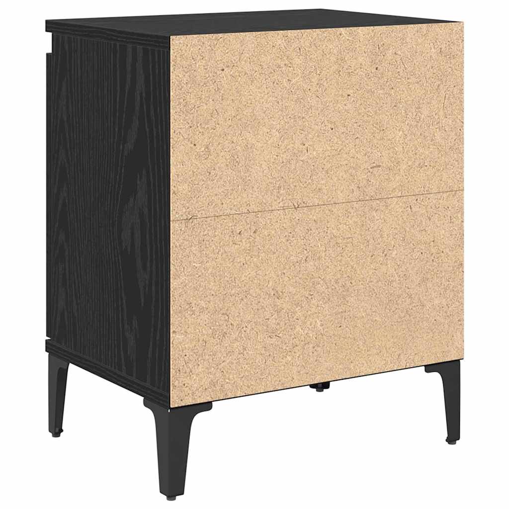 vidaXL Bedside Cabinet Black Oak 40 x 30 x 50 cm Engineered Wood