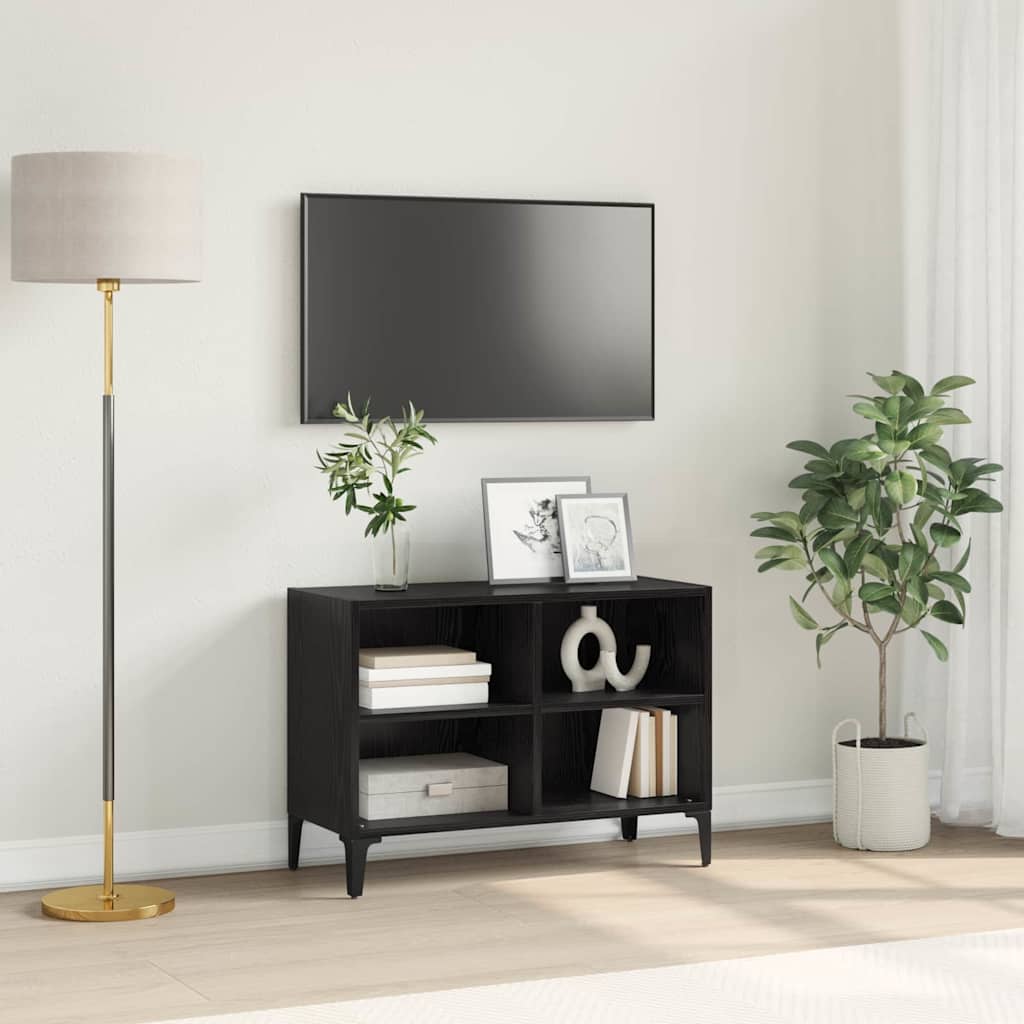 vidaXL TV Cabinet Set Wall-mounted Black Engineered Wood