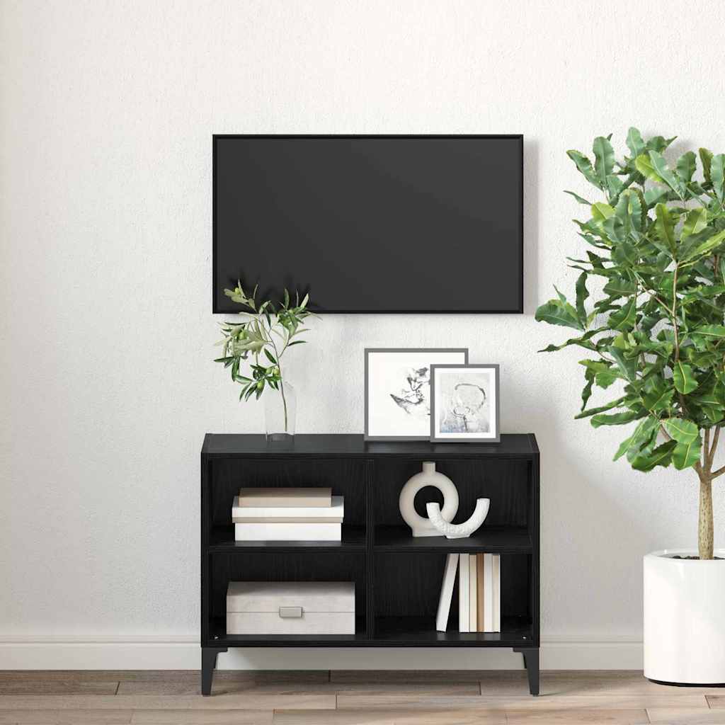 vidaXL TV Cabinet Set Wall-mounted Black Engineered Wood