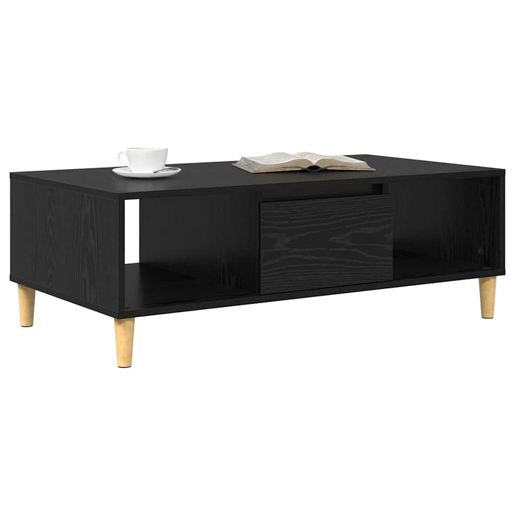 vidaXL Coffee Table Black Oak 102 x 55 x 35 cm Engineered Wood