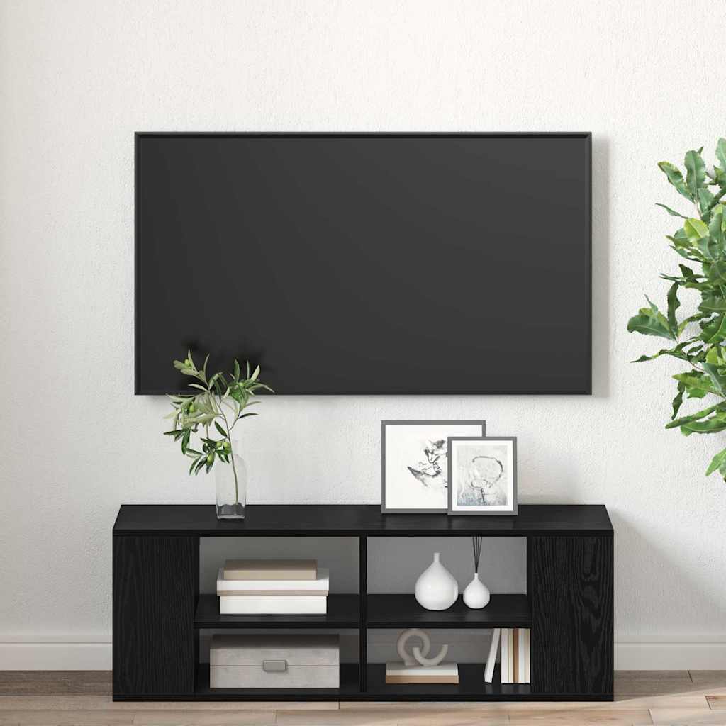 vidaXL TV Cabinet Set Black Oak 102 x 35 x 35 cm Engineered Wood