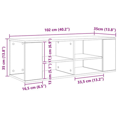 vidaXL TV Cabinet Set Black Oak 102 x 35 x 35 cm Engineered Wood