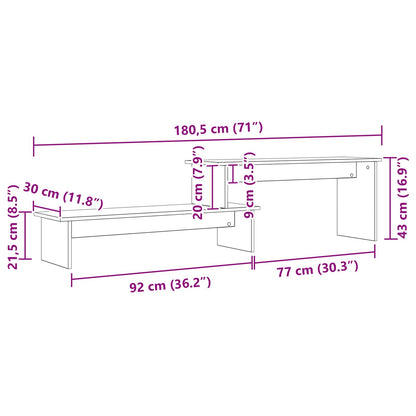 vidaXL TV Cabinet Set Artisan Oak 180.5 x 30 x 43 cm Engineered Wood