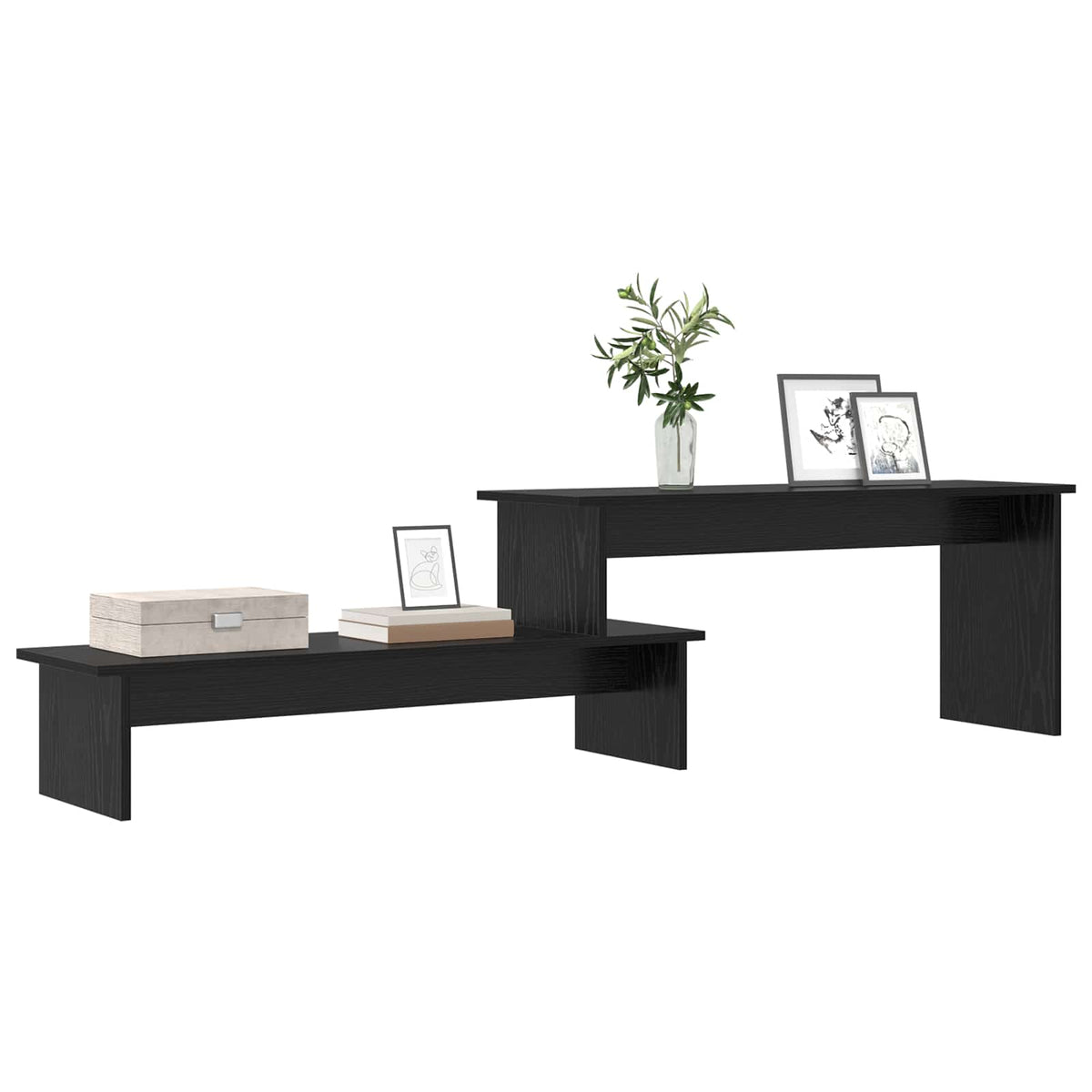 vidaXL TV Cabinet Set 180.5 x 30 x 43 cm Black Oak Engineered Wood