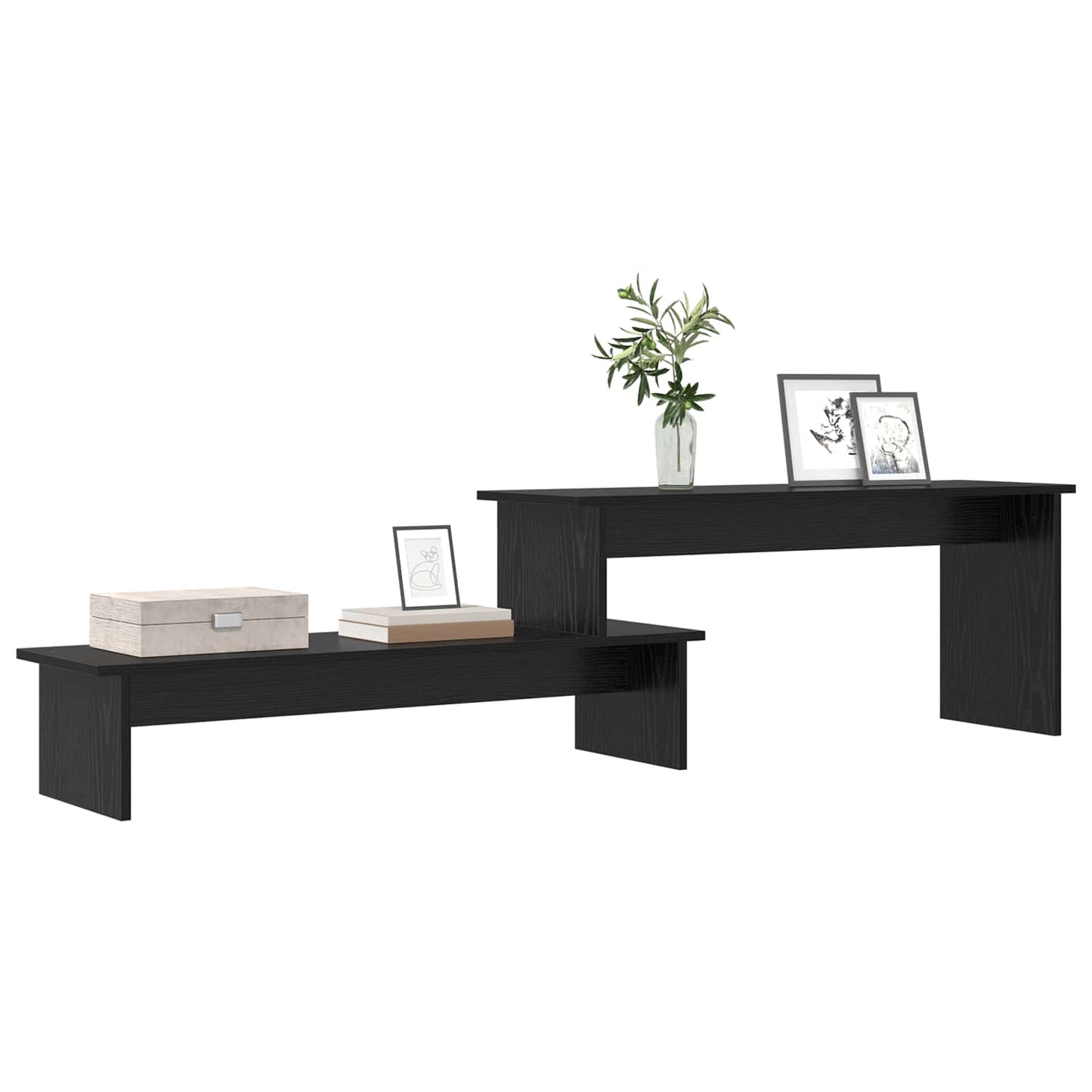 vidaXL TV Cabinet Set Black Oak 180.5 x 30 x 43 cm Engineered Wood