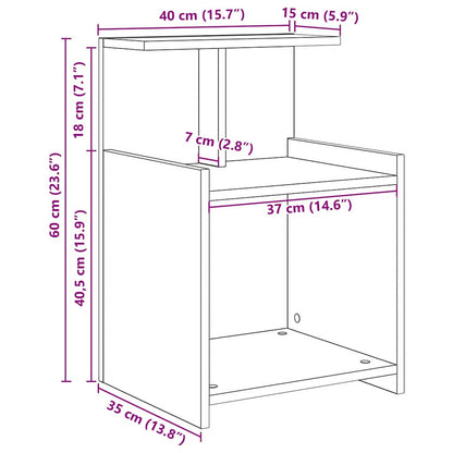 vidaXL Bedside Cabinet 2 pcs Old Wood 40 x 35 x 60 cm Engineered Wood