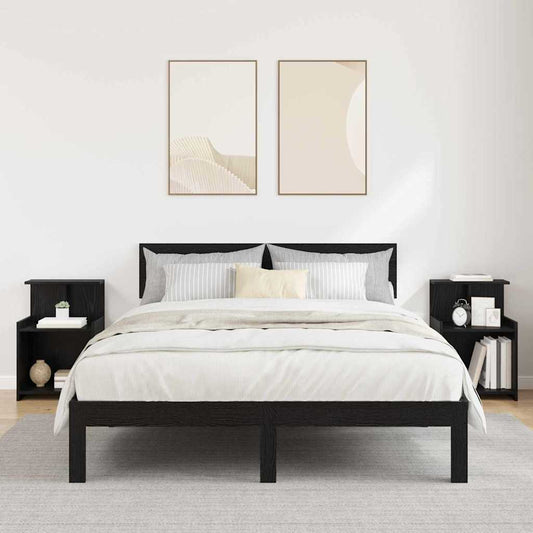 vidaXL Bedside Cabinet 2 pcs Black Oak 40 x 35 x 60 cm Engineered Wood