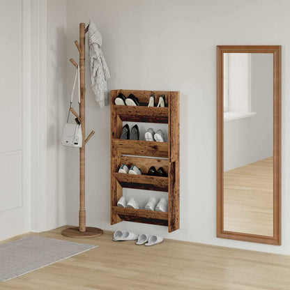 vidaXL Shoe Cabinet 2 pcs Old Wood 60 x 18 x 60 cm Engineered Wood