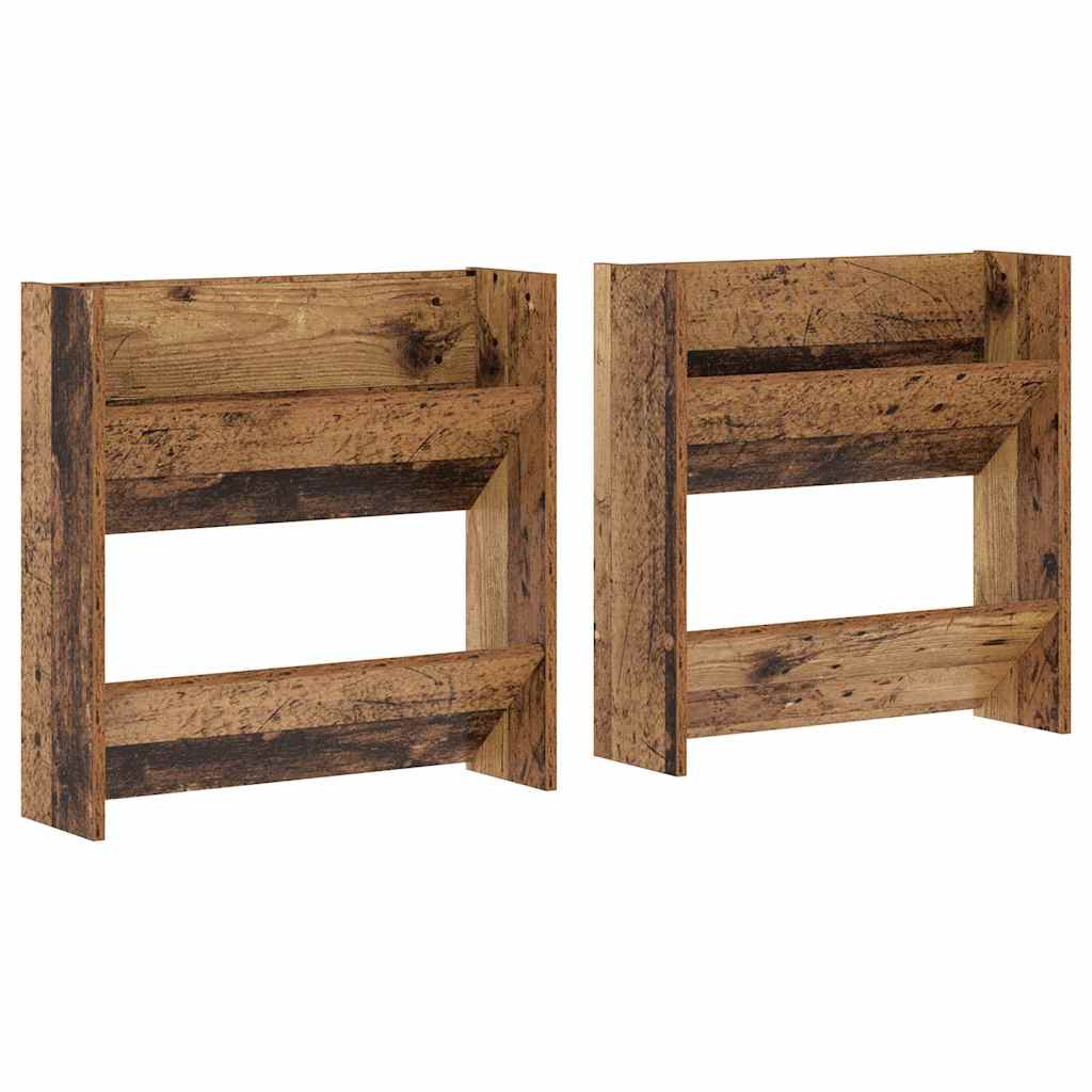 vidaXL Shoe Cabinet 2 pcs Old Wood 60 x 18 x 60 cm Engineered Wood