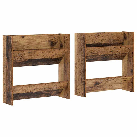 vidaXL Shoe Cabinet 2 pcs Old Wood 60 x 18 x 60 cm Engineered Wood