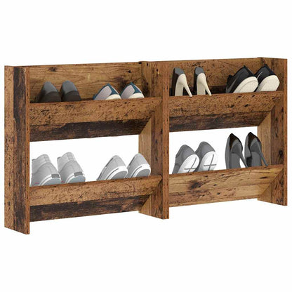 vidaXL Shoe Cabinet 2 pcs Old Wood 60 x 18 x 60 cm Engineered Wood