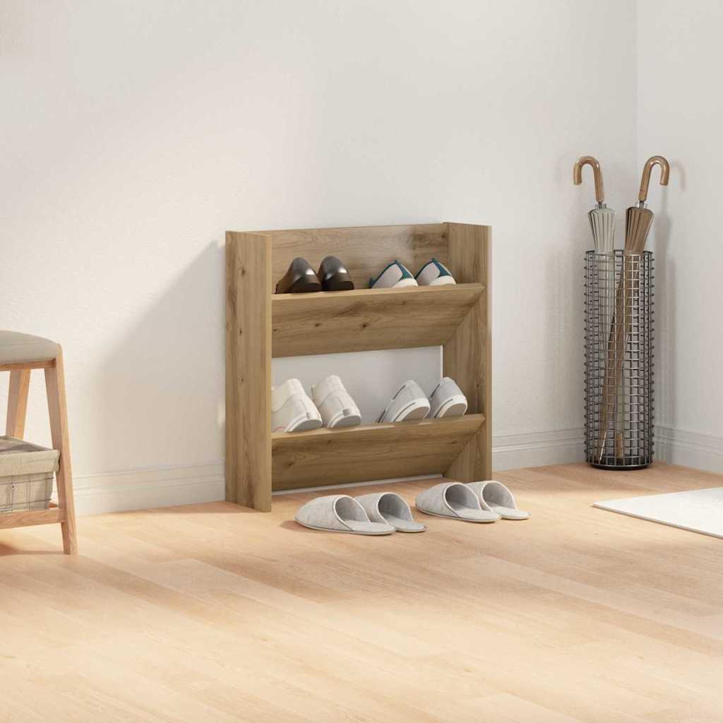 vidaXL Shoe Cabinet 60 x 18 x 60 cm Engineered Wood Artisan Oak
