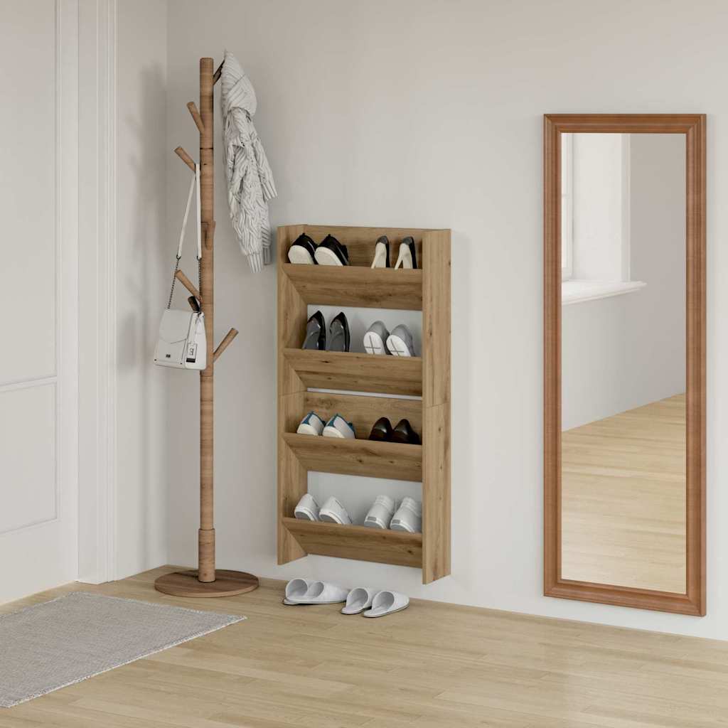 vidaXL Shoe Cabinet 2 pcs 60 x 18 x 60 cm Engineered Wood Artisan Oak