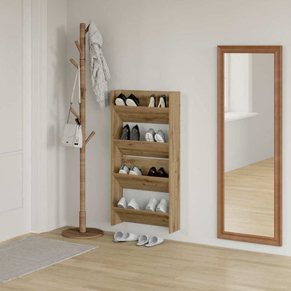 vidaXL Shoe Cabinet 2 pcs 60 x 18 x 60 cm Engineered Wood Artisan Oak