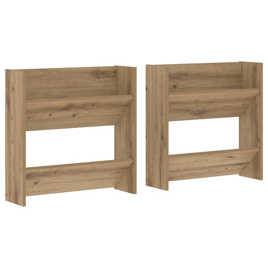 vidaXL Shoe Cabinet 2 pcs 60 x 18 x 60 cm Engineered Wood Artisan Oak